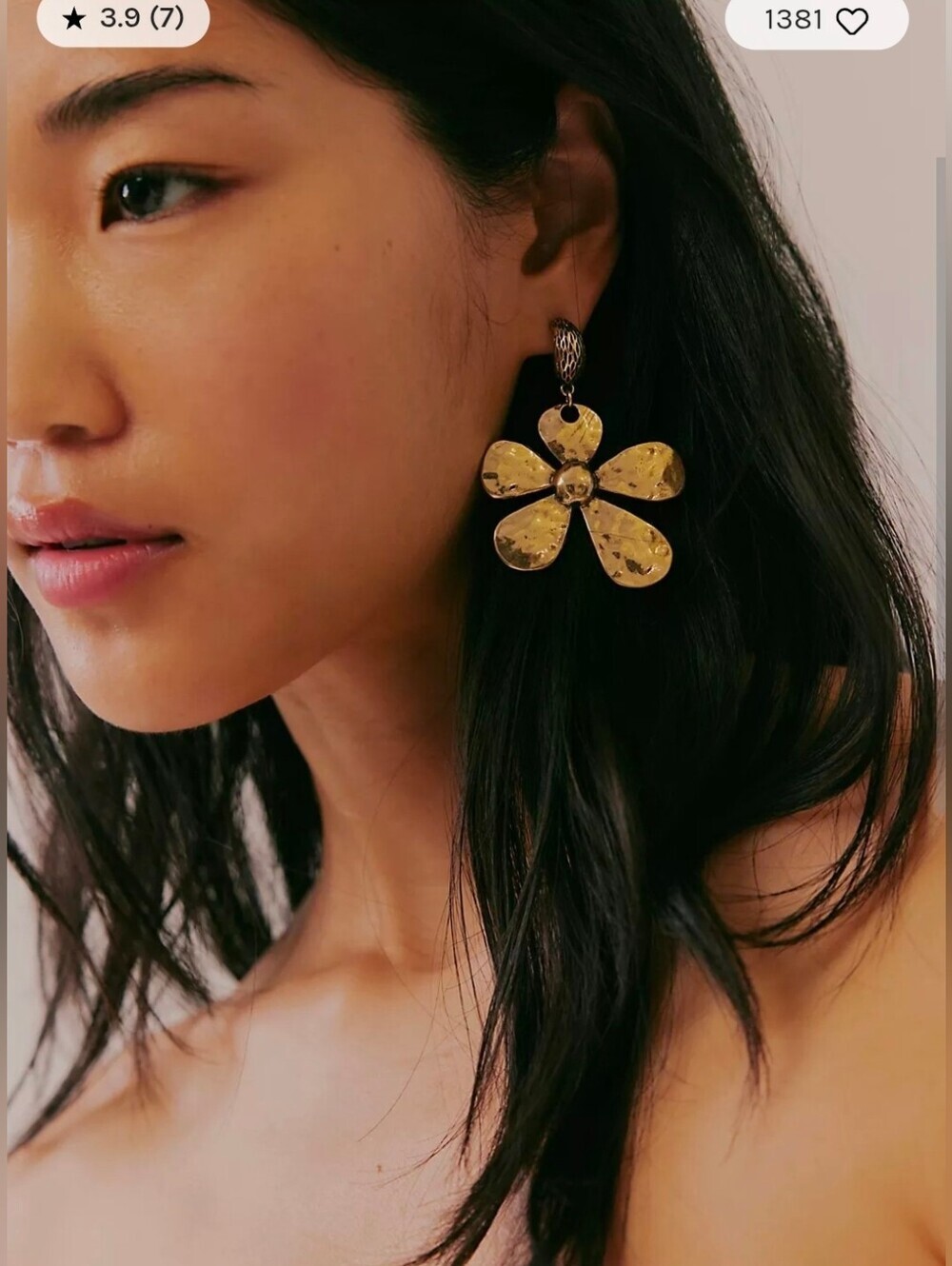 NWOT! Free People, Mod Flower Earrings, Gold